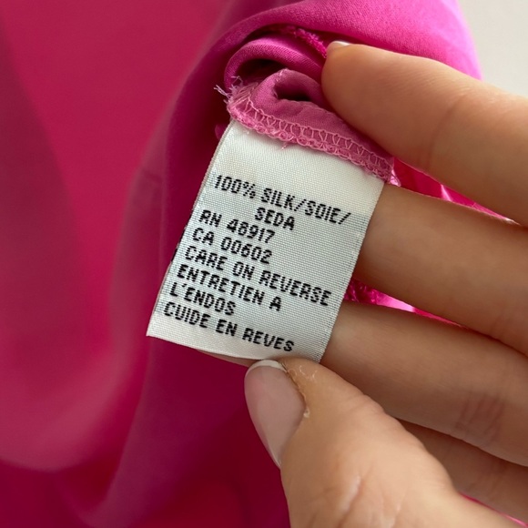Calvin Klein silk ombre blouse white pink size US 6 - Picture 8 of 15